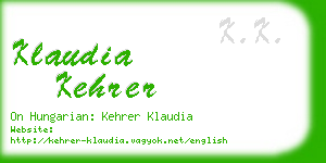 klaudia kehrer business card